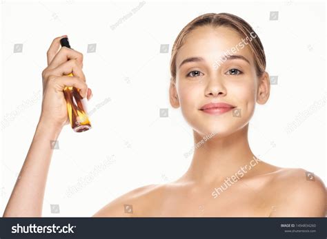 Naked Shoulders Hair Spray Beauty Fashion Stock Photo