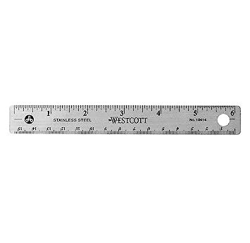 Westcott Stainless Steel Office Ruler With Non Slip Cork Base 6