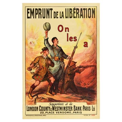 War Poster Emprunt De La Liberation Wwi War Loan London County