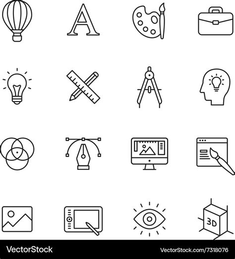 Design Line Icons Royalty Free Vector Image Vectorstock