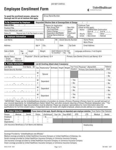 Employee Enrollment Form Todd Agency