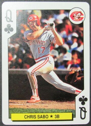 Chris Sabo Cincinnati Reds Vtg Single Swap Wide Playing Card Queen