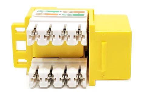 Cat6 Punch Down Keystone Jack Yellow 10 Pack Micro Connectors Inc