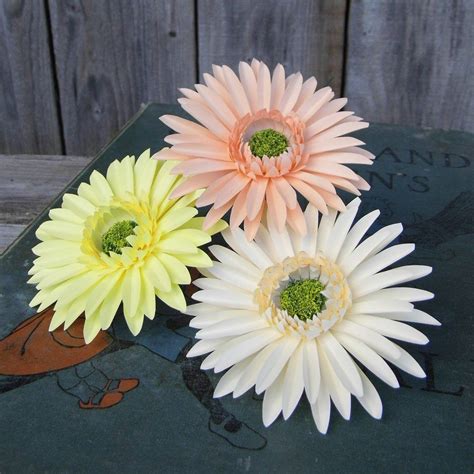 3 X Gerbera Daisies Handmade Paper Flowers Paper Flowers Handmade