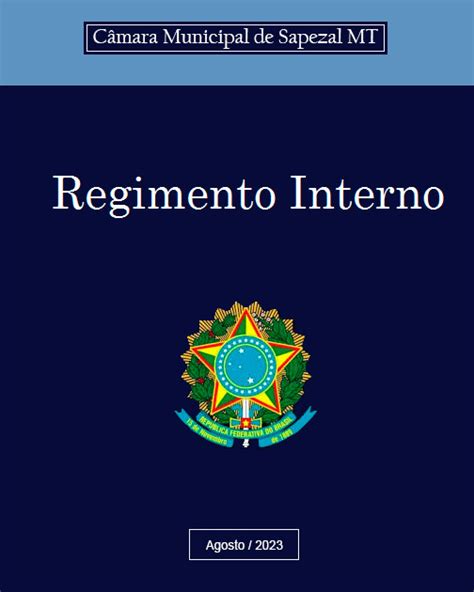 Regimento Interno Da Câmara Municipal Atualizado Até A Resolução 08