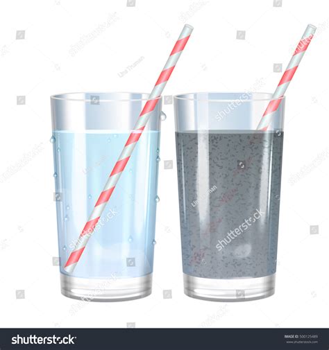 Glass Pure Dirty Water Vector Illustration เวกเตอร์สต็อก ปลอดค่า