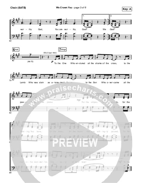 We Crown You Choir Sheet Music PDF Jeremy Riddle PraiseCharts