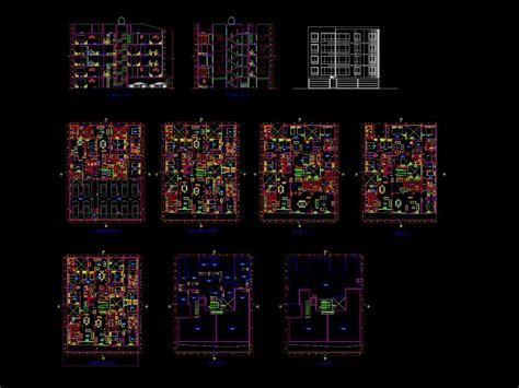 Edificio Vivienda Multifamiliar En AutoCAD Librería CAD