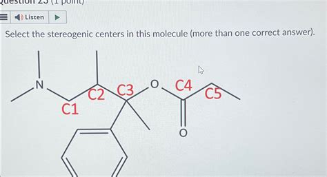 Solved Select the stereogenic centers in this molecule (more | Chegg.com 