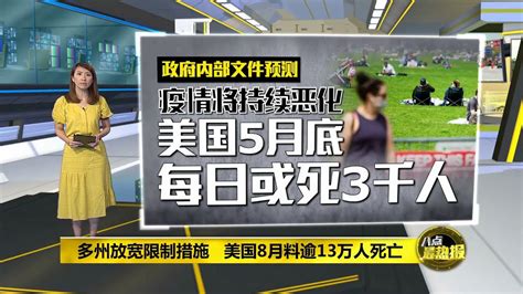 八点最热报 05 05 2020 多州放宽限制措施 美国8月料逾13万人死亡 Youtube