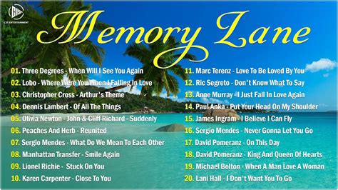 Love Songs And Memories 70s 80s Memory Lane Mellow Music Classic