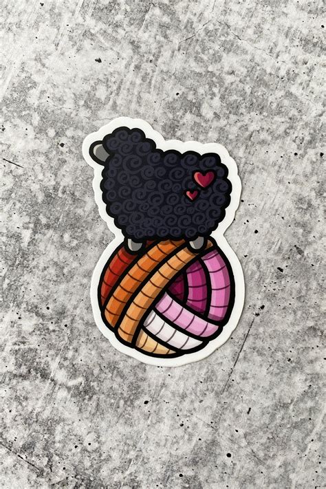 Black Sheep Lesbian Pride Sticker Cerulean Orchid