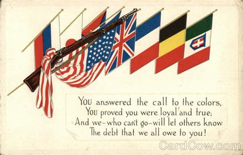 Flags of WWI Allies Postcard