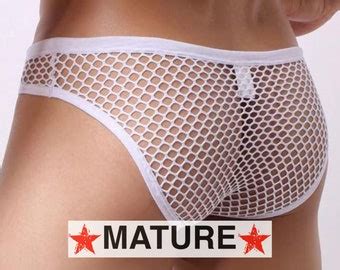 Nude Mesh Briefs Mens Brief Mens Underwear See Through Etsy
