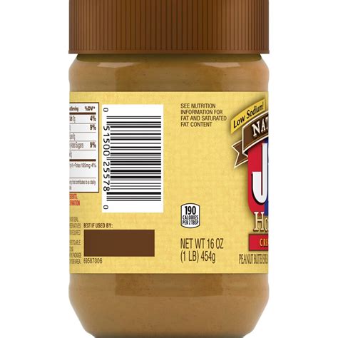 Natural Creamy Peanut Butter With Honey