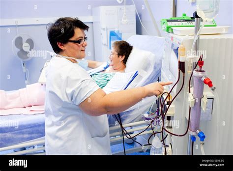 Haemodialysis, Patient undergoing haemodialysis treatment, Limoges