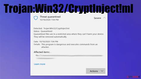 Remove Trojan Win32 CryptInject Ml Free Instructions Guide