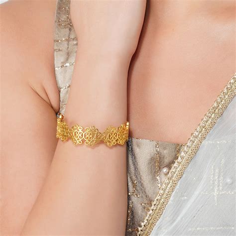 ZARIIN 22Kt Gold Plated Handcrafted Brass Bangle Buy ZARIIN 22Kt Gold