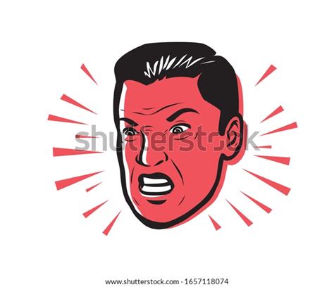 Angry Man Furious Vector Illustration Style Stock Vector Royalty Free