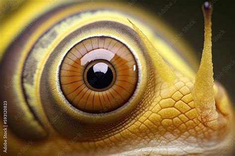 Snail up close. Close up of the eyes on a snail head. Generative AI ...