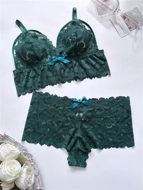 Pcs Set Plus Size Women S Sexy Lace Lingerie Set Shein Uk