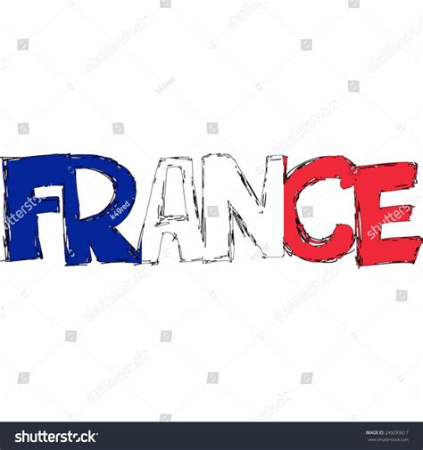 France Flag Text Name Country Vector Stock Vector (Royalty Free) 249293617 | Shutterstock