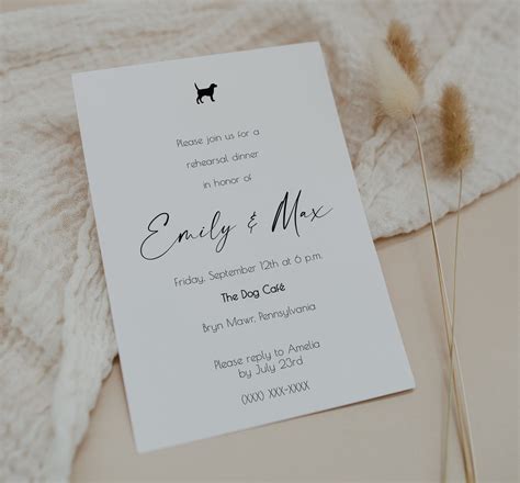 Elegant Rehearsal Dinner Invitation Template Night Before Etsy