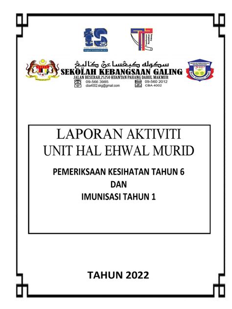 Format Laporan Aktiviti Hem 2022 Imunisasi Tahun 1 Pdf