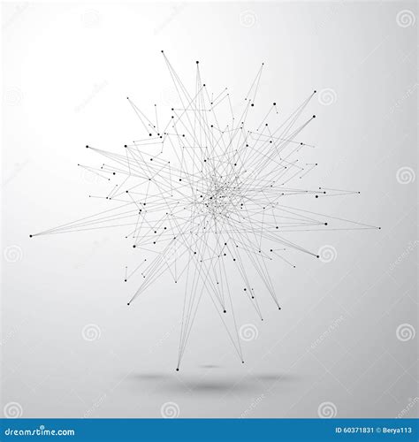 Geometric Abstract Form With Connected Lines And Dots Vector