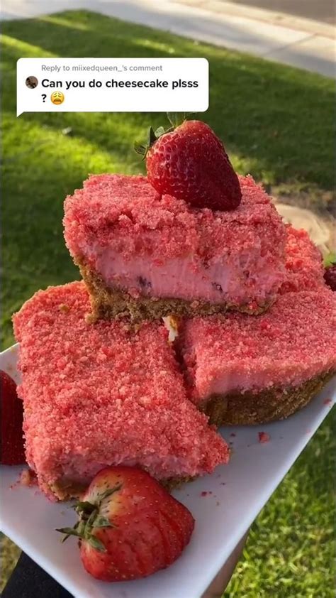 Strawberry Shortcake Cheesecake Bars 🍓 Dessert Recipes Easy Fun