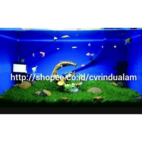 Jual Hiasan Aquarium Rumput Plastik Sintetis Karpet Palsu Aquascape