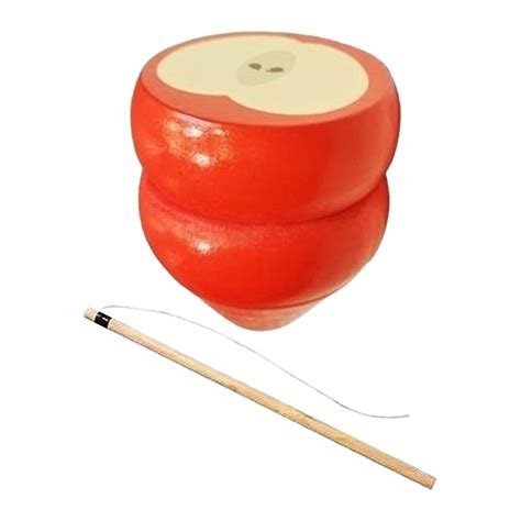 Vnanda Wooden Educational Toy Wooden Spinning Top With Whip Rope