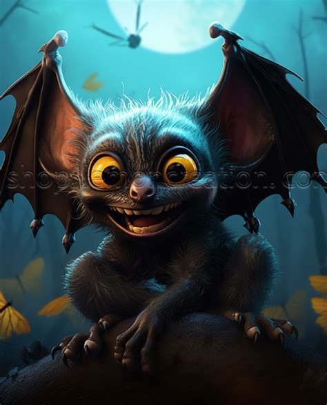 Halloween Bats, Bizzare, Freaky, Cute, Png Digital Files, Vibrant ...