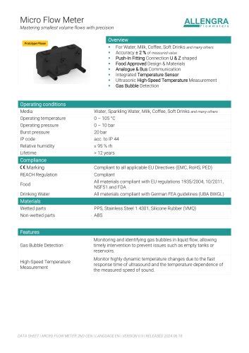 FUEL FLOW SENSOR Allengra GmbH PDF Catalogs Technical