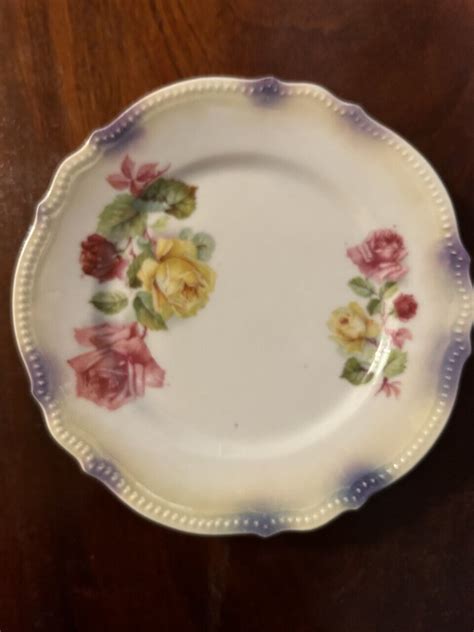 4 P K Silesia China Dessert Plates Pink Yellow Roses 6 EBay