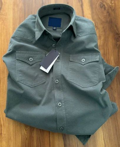 Men Dark Grey Plain Cotton Shirt Formal Full Sleeves At Rs 585 Piece