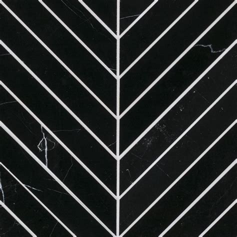 Jeffrey Court Chevron Mosaic Nero Marquina Tile Stone Source