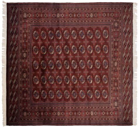 8×8 Bokhara Burgundy Oriental Square Rug 022063 Carpets By Dilmaghani