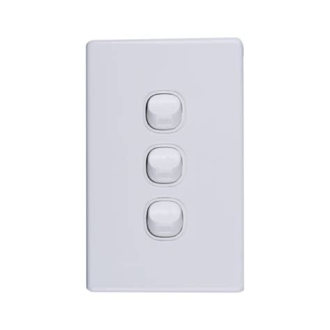 Slimline 3 Gang Vertical Switch 250V 10A 2 Way Switch NZ