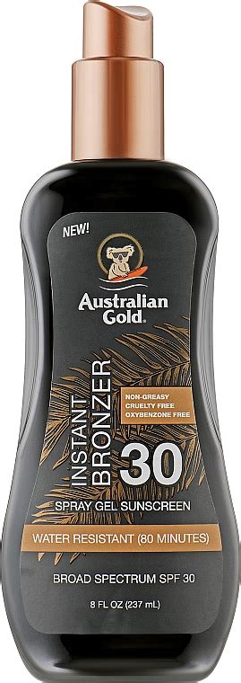 Australian Gold Spray Gel Sunscreen With Instant Bronzer Spf Spray