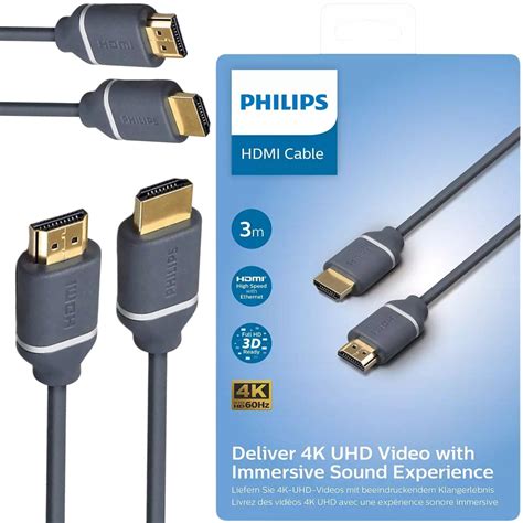 KABEL przewód HDMI 4K 60Hz UHD 3D PHILIPS premium 3m Sklep Opinie