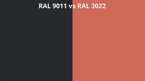 RAL 9011 Vs 3022 RAL Colour Chart UK