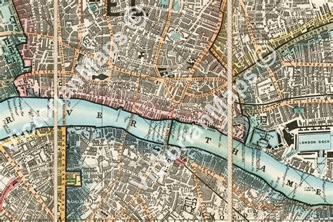 Whitbread S New Plan Of London Antique Victorian Guide Old Early Map