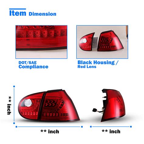 Luces Traseras Led Conjunto De Luces De Freno Rojas Para Vw Golf Gti