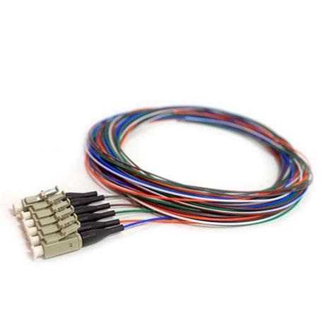 6 Fiber Pigtail OM2 Black Boot LC PC 3m