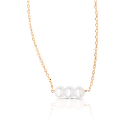 3 Pearl Row Necklace Gold ⋆ Amanda Blu And Company