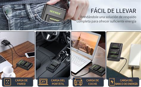 Neewer Pack Lp E Bater A De Repuesto Y Doble Cargador Usb Para