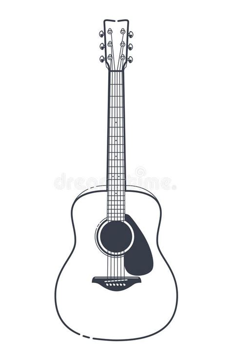 Acoustic Guitar Line Art Vector | Guitar vector, Guitar illustration ...