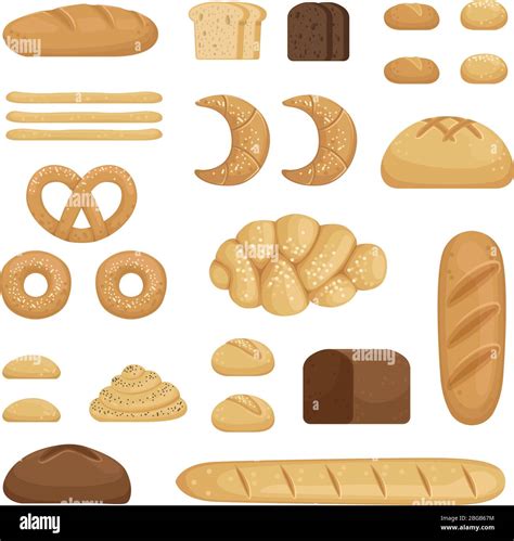 Diferentes Tipos De Pan Imágenes Vectoriales De La Panadería De