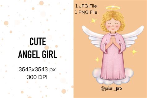 Cute Angel Praying Graphic By Juliartpro · Creative Fabrica